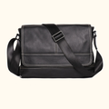 Vintage black men's leather messenger bag