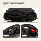 Black men's messenger bag, side view