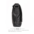 Black men's messenger bag, zip pocket
