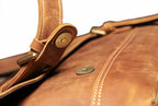 Brown men's messenger bag, interior view