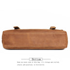 Brown men's messenger bag, leather grain