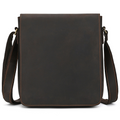 Vintage brown-black men's leather messenger bag