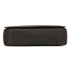 Brown-black men's messenger bag, bottom view