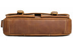 Brown men's messenger bag, leather grain