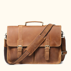 Vintage brown men's leather office bag