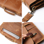 Brown men's office bag, side view