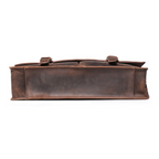 Dark brown men's office bag, side view