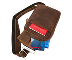 Brown men's one-shoulder bag, back view
