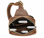Brown men's one-shoulder bag, another angle