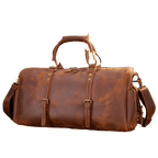 Vintage brown-black men's leather overnight bag
