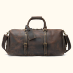 Brown-black men's overnight bag, side view