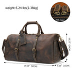 Brown-black men's overnight bag, buckle detail