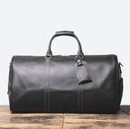 Black men's oversized duffle bag, side view