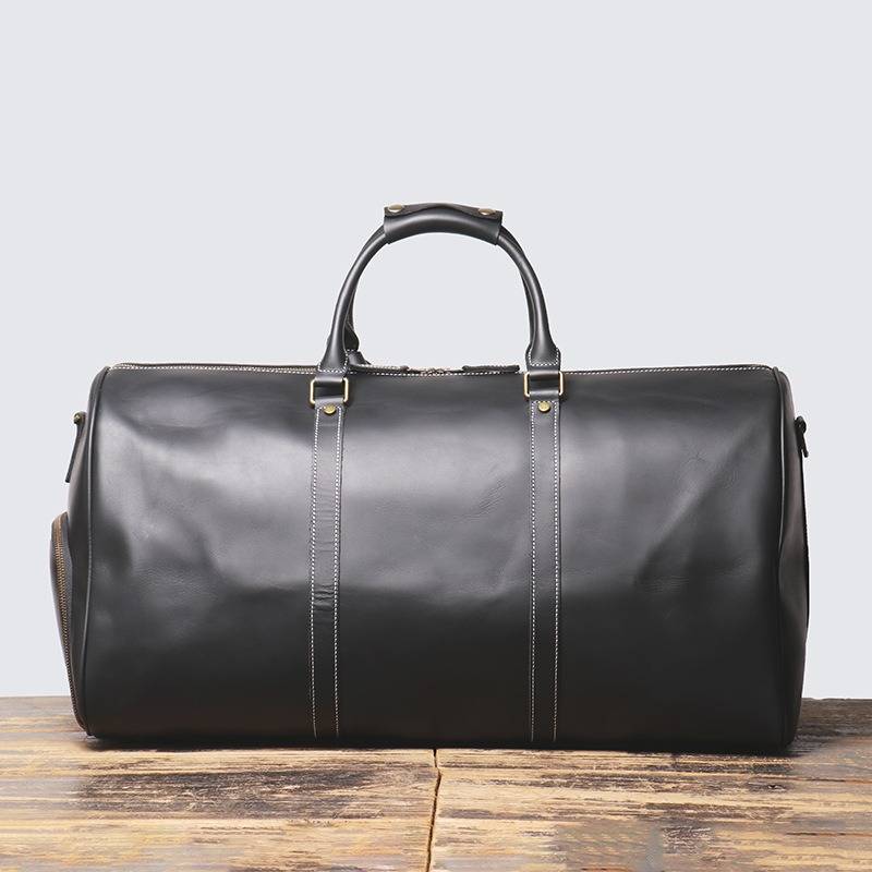 Black men's oversized duffle bag, interior view