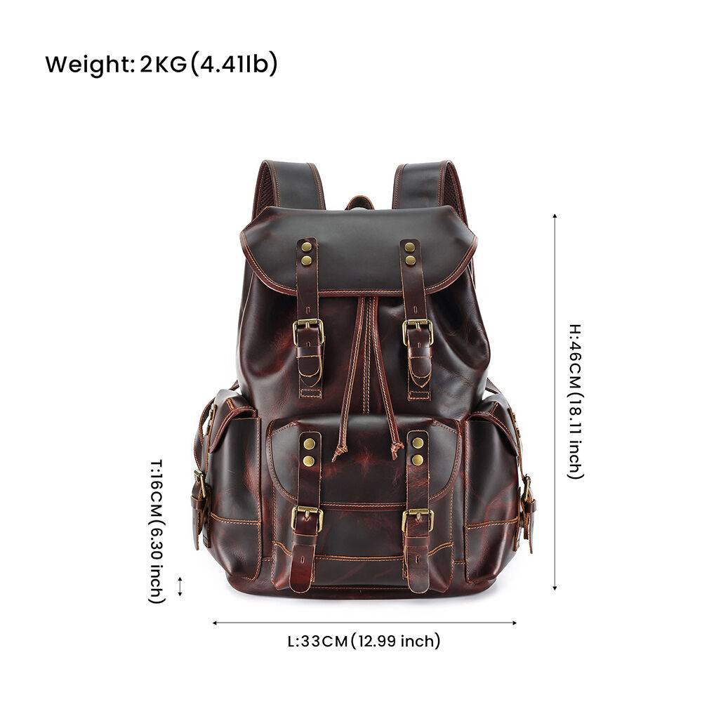 Leather rucksack, hardware detail
