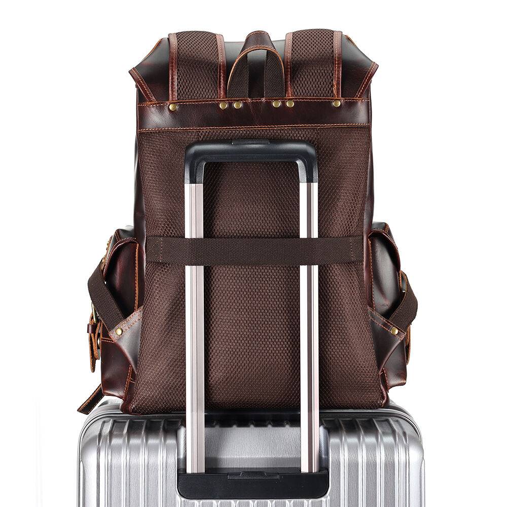 Leather rucksack, back view