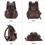 Leather rucksack, drawstring detail