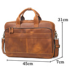 Brown men's satchel, hardware detail