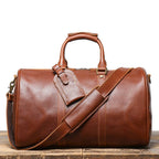 Brown men's duffle bag, interior view
