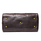 Dark brown men's duffle bag, interior view