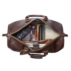 Dark brown men's duffle bag, another angle