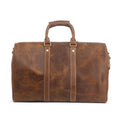 Vintage brown men's duffle bag, side view