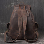 Dark brown men's travel backpack, another angle