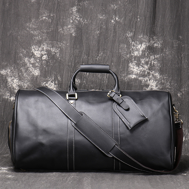 Black men's travel bag, interior view