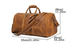Brown men's travel bag, hardware detail