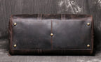 Vintage dark brown men's leather travel bag