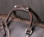 Dark brown men's travel bag, interior view