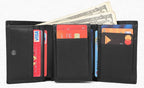 Black men's trifold wallet, interior view