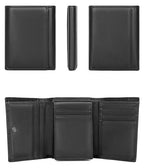 Black men's trifold wallet, ID window