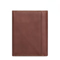 Brown men's 8-slot trifold wallet