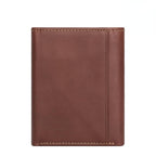 Brown men's 8-slot trifold wallet