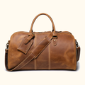Vintage brown men's leather weekend bag