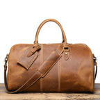 Brown men's weekend bag, interior view