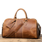 Brown men's weekend bag, side view