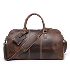 Dark brown men's weekend bag, interior view