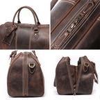 Dark brown men's weekend bag, another angle