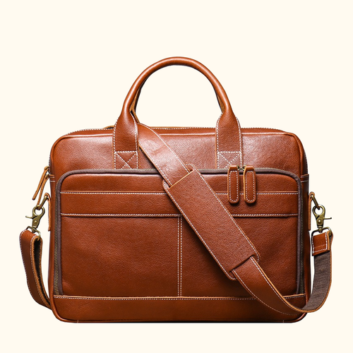 Vintage brown men's leather work bag