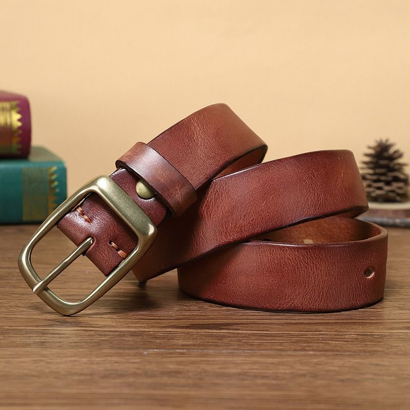 Red Brown The Broker men's leather belt