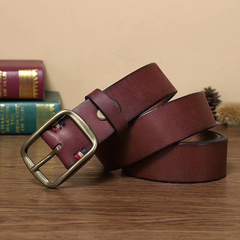 Red The Blacksmith men's leather belt