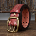 Red The Drover men's leather belt