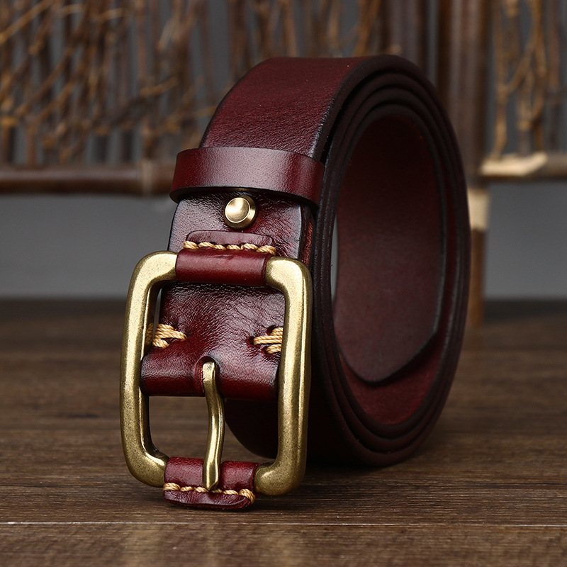 Red The Tradesman men's leather belt
