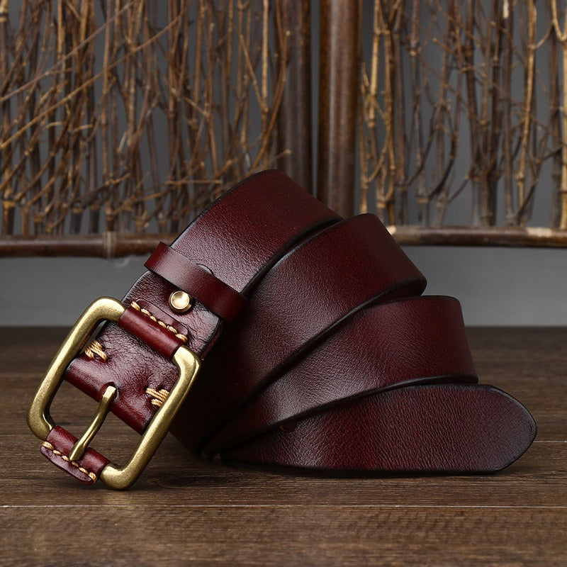 Red The Tradesman men's leather belt
