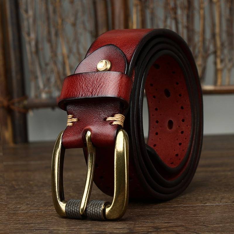Red The Renegade men's leather belt