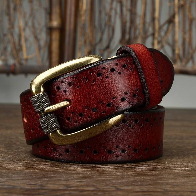 Red The Renegade men's leather belt
