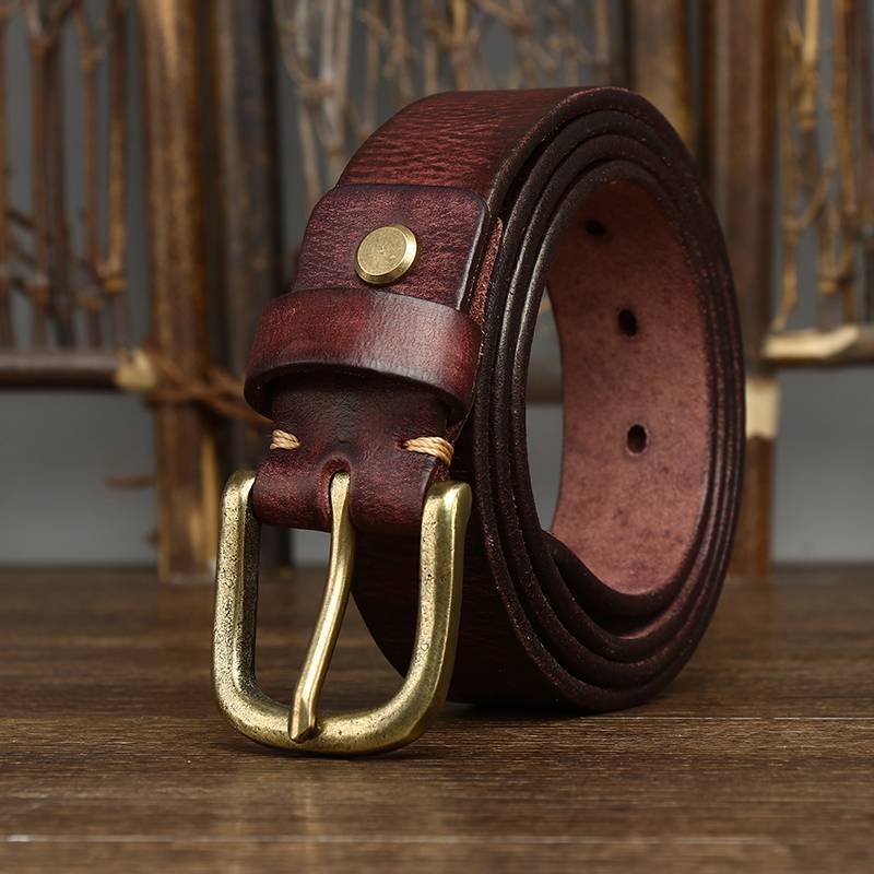 Red The Settler men's leather belt