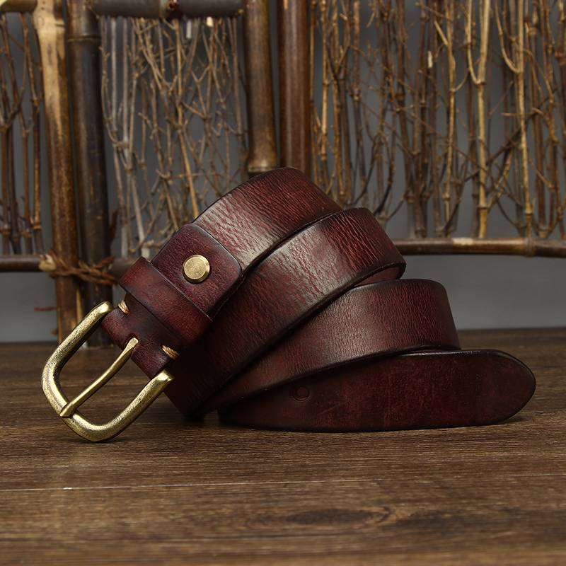 Red The Settler men's leather belt